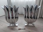 2 grote Chrome zilveren rvs  tulpen vazen 47 bij 33 bij 8 cm, Ophalen, Overige materialen, Overige kleuren, Nieuw