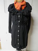 Dames vintage jas - jurk maat 38 zwart, Gedragen, Knielengte, Maat 38/40 (M), Ophalen of Verzenden