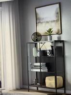 Ikea vitrinekasten Rudsta zwart + verlichting, Huis en Inrichting, Kasten | Vitrinekasten, Ophalen, Met plank(en), 100 tot 150 cm