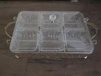 Serveerschaal met deksel en zes bakjes -- feest / Kerst, Ophalen of Verzenden, Gebruikt