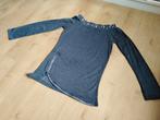 Grijs shirt met parels en strass, Kleding | Dames, T-shirts, Ophalen of Verzenden, Zo goed als nieuw, Lange mouw, Maat 36 (S)