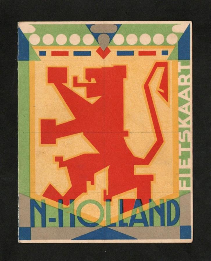 Fietskaart Noord-Holland Provinciewapen Burgers Deventer '29, Verzamelen, Overige Verzamelen, Zo goed als nieuw, Ophalen of Verzenden