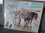 Vintage geborduurd tafereel van Cornelis Jetsers, Ophalen of Verzenden