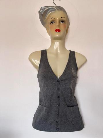 Nieuw 42 gilet knitted spencer katoen H&M egf knitwear grijs beschikbaar voor biedingen
