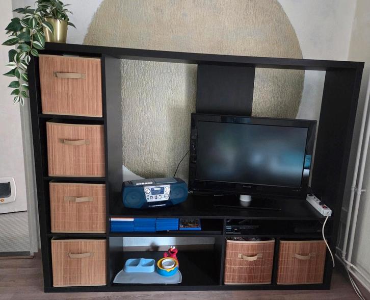 Ikea Lappland tv-kast zwartbruin, Huis en Inrichting, Kasten | Televisiemeubels, Gebruikt, 100 tot 150 cm, 150 tot 200 cm, 25 tot 50 cm