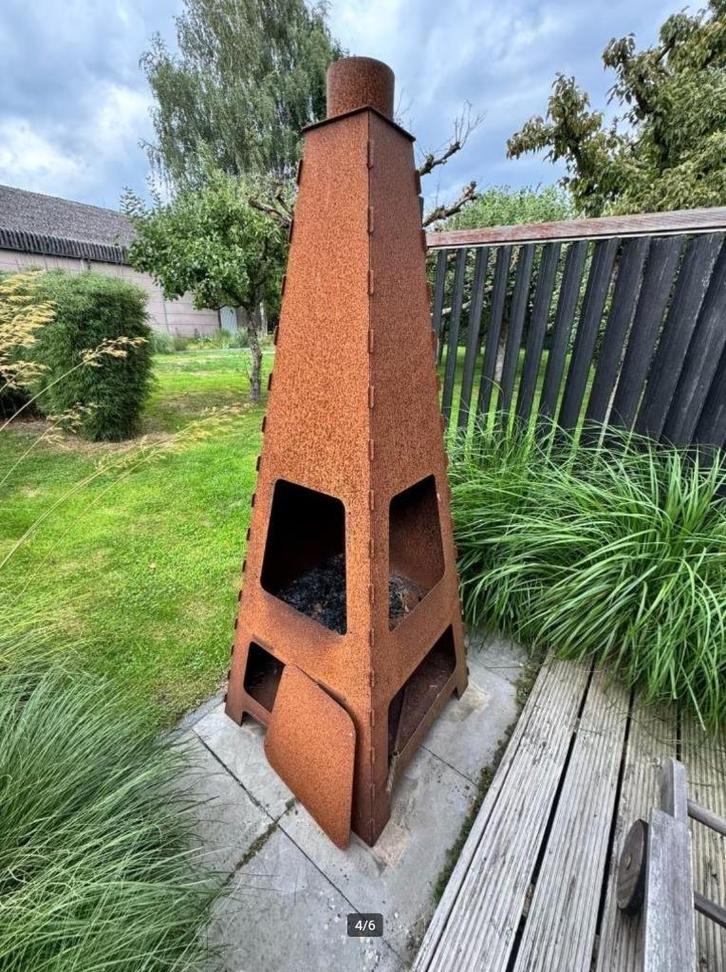 Stoere Cortenstaal Tuinhaard, Tuin en Terras, Tuinhaarden, Zo goed als nieuw, Ophalen