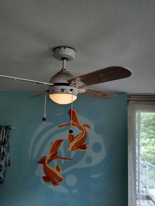 Plafondventilator met lamp, Witgoed en Apparatuur, Ventilatoren, Zo goed als nieuw, Plafondventilator, Ophalen of Verzenden