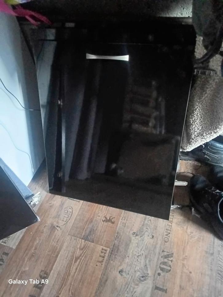 Glimmend zwarte kastdeurtjes en lades, Huis en Inrichting, Keuken | Keukenelementen, Gebruikt, Minder dan 100 cm, 50 tot 100 cm