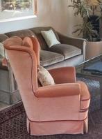 Fauteuil roze vintage mohair velours velvet, Ophalen of Verzenden