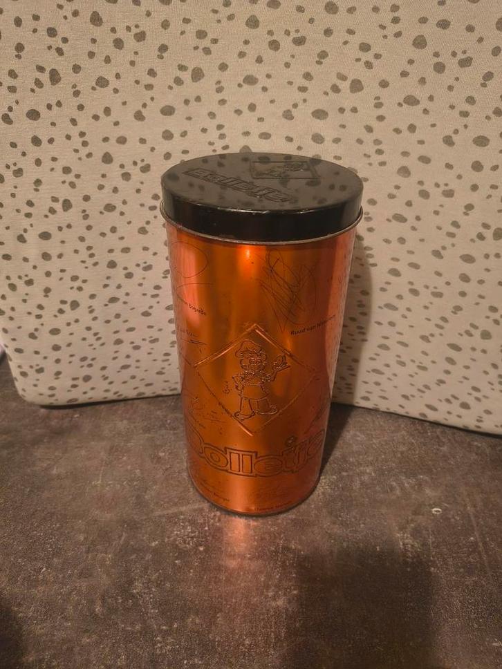 Bolletje beschuitbus Nederlands Elftal handtekeningen, Verzamelen, Blikken, Gebruikt, Beschuit, Bolletje, Ophalen of Verzenden