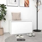 Witte houten bank met opbergruimte – modern en stevig., Ophalen, 1 of 2 laden, Nieuw, 50 tot 100 cm