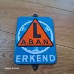 Antiek emaille les auto bord met sportstuur deurpost, Ophalen of Verzenden