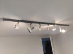 Rails en spots, Huis en Inrichting, Lampen | Spots, Ophalen, Halogeen, Gebruikt, Metaal of Aluminium