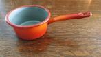 steelpan email /emaille / geëmailleerd oranje rood vintage, Ophalen of Verzenden, Gebruikt, Gietijzer