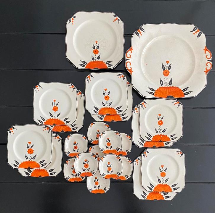 Engels antiek petit fours en gebak servies, Antiek en Kunst, Antiek | Servies compleet, Ophalen of Verzenden