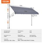 Terraszonwering, intrekbaar, handmatige zonwering, waterdich, Verzenden, Partytent, Minder dan 4 meter, Nieuw