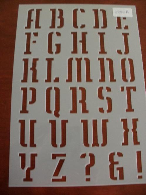 0254B-7-HERBRUIKBAAR KUNSTOF SJABLOON –ALFABET LETTERS, Hobby en Vrije tijd, Knutselen, Nieuw, Materiaal, Ophalen of Verzenden