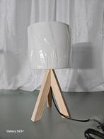 Mooie houten tafellamp met stoffen kap, Ophalen of Verzenden, Minder dan 50 cm