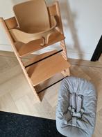Naturel stokke trip trap / tripp trapp + babyset en newborn, Kinderen en Baby's, Ophalen of Verzenden, Gebruikt, Meegroeistoel