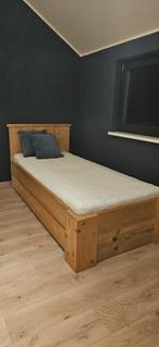 2x Houten bed 210x102 cm, Huis en Inrichting, Slaapkamer | Complete slaapkamers, Ophalen, Gebruikt, Eenpersoons, Rustiek
