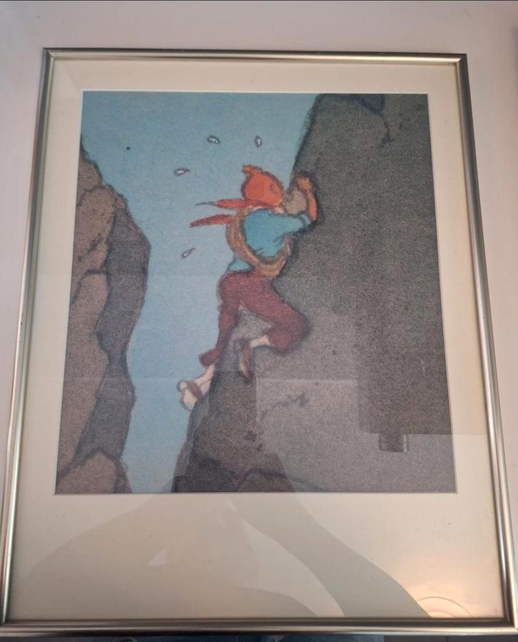 Prenten ingelijst van Kuifje, Antiek en Kunst, Kunst | Litho's en Zeefdrukken, Ophalen
