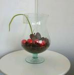 Amaryllis in glazen vaas met kerstdecoratie, Huis en Inrichting, Kamerplanten, Overige soorten, Minder dan 100 cm, In pot, Bloeiende kamerplant