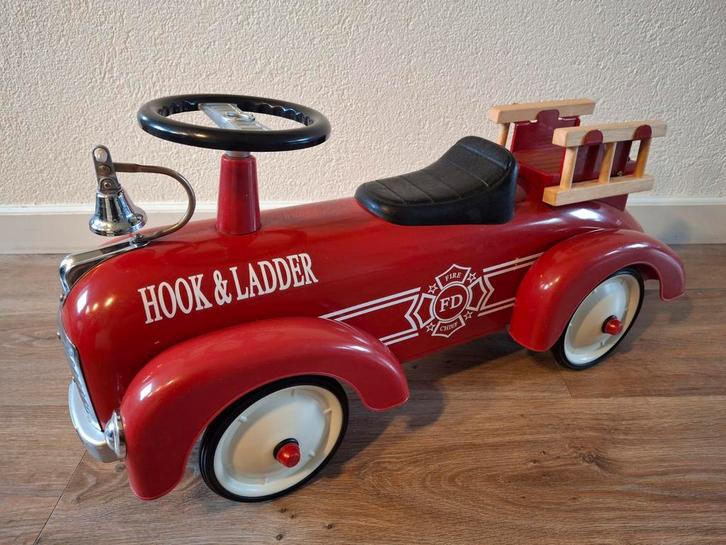 Hook en Ladder Brandweer Loopauto, Kinderen en Baby's, Speelgoed | Buiten | Voertuigen en Loopfietsen, Zo goed als nieuw, Loopvoertuig
