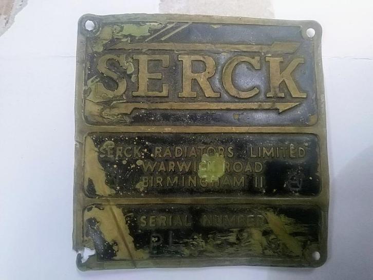 Auto Radiatorplaatje Serck radiators Warwick Birmingham, Auto diversen, Overige Auto diversen, Ophalen of Verzenden