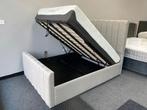 Nieuw boxspring 160x200 met Gaslift Opbergruimte - Crème, Ophalen, Stof, 160 cm, Nieuw