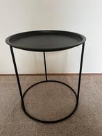 Woood bijzettafel metaal met los blad, zwart, Minder dan 55 cm, Gebruikt, Metaal of Aluminium, Rond
