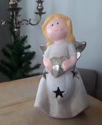 Keramische engel - kerstfiguur - kerstengel met verlichting, Ophalen of Verzenden, Nieuw