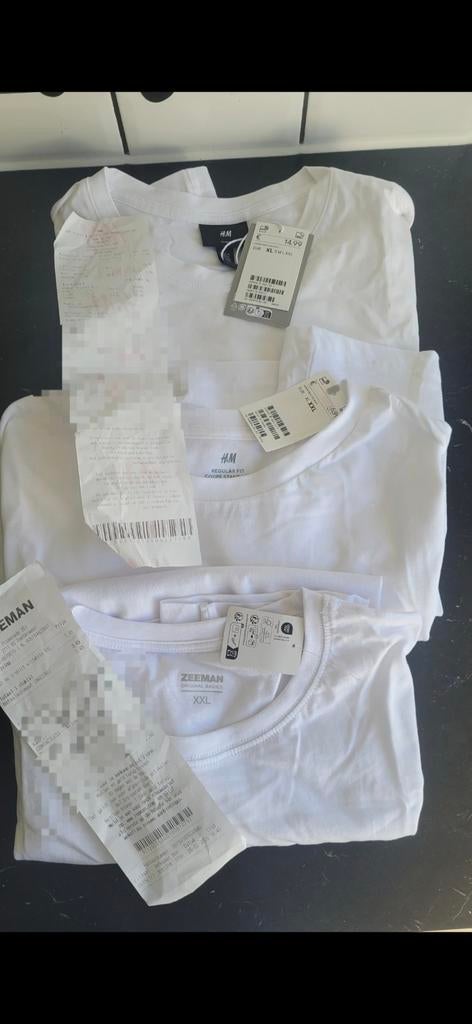 3 NIEUWE heren t-shirts, Kleding | Heren, T-shirts, Wit, Nieuw, Overige maten, Ophalen of Verzenden