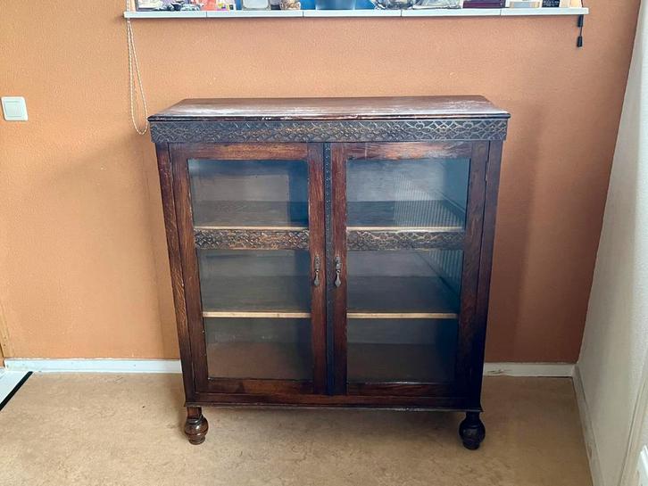 Antiek houten dressoir - Boeken of servieskast, Antiek en Kunst, Antiek | Meubels | Kasten, Ophalen