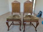 2 antieke stoelen, hout met groene stof, Ophalen