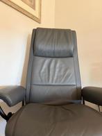 Stressless Relax Fauteuil met Hocker - Grijs, Ophalen, Zo goed als nieuw, Leer, 75 tot 100 cm