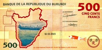 500 Francs Burundi 2023 Bankbiljet UNC #BU2c beschikbaar voor biedingen