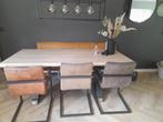 Eettafelbank en 3 stoelen, Huis en Inrichting, Stoelen, Ophalen, Gebruikt