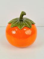 Vintage Oranje sinaasappel Terrine / Punch Bowl Keramiek '60, Huis en Inrichting, Gebruikt, Keramiek, Ophalen of Verzenden, Schaal of Schalen