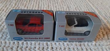 2 Welly Modelauto's: Lexus SC430 & Porsche 911 beschikbaar voor biedingen