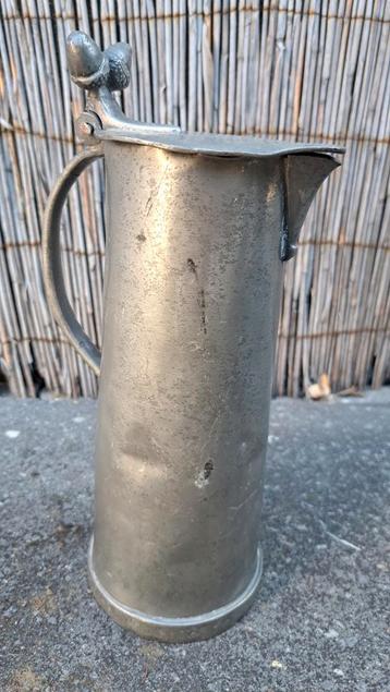 Eikeltjeskan / Oude Tinnen Kan met Deksel   beschikbaar voor biedingen