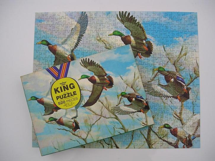 Wilde eenden - puzzel King 520 st, Hobby en Vrije tijd, Denksport en Puzzels, Gebruikt, Legpuzzel, 500 t/m 1500 stukjes, Ophalen of Verzenden