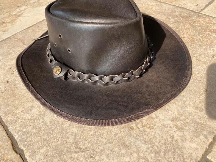 Scippis Hooley leren hoed maat S, Kleding | Dames, Hoeden en Petten, Zo goed als nieuw, Ophalen of Verzenden