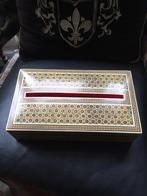 Vintage Marqueterie khatam Zakdoekendoos met Parelmoer Inleg, Antiek en Kunst, Ophalen of Verzenden
