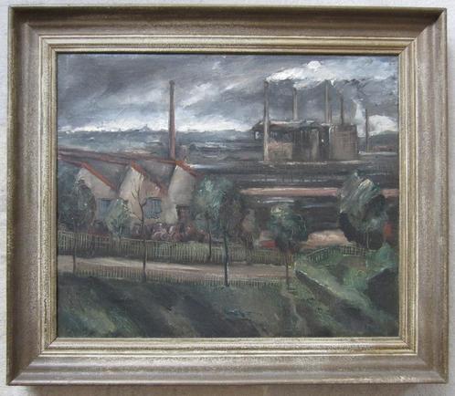 ==bij de hoogovens==Jos Croïn 1894-1949 ==, Antiek en Kunst, Kunst | Schilderijen | Klassiek, Ophalen of Verzenden