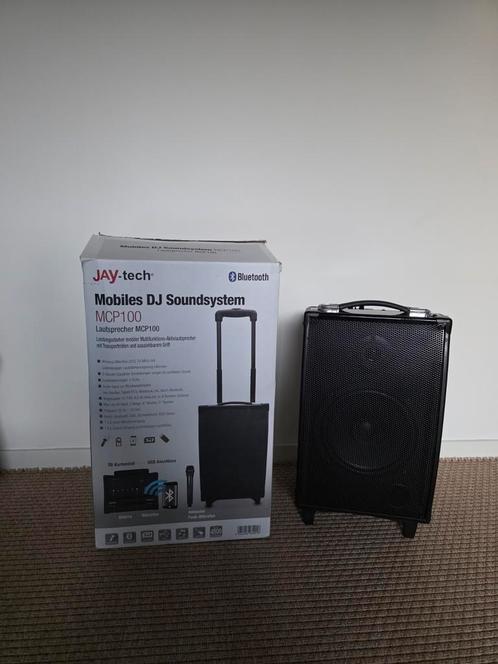 Jay Tech MCP100 Karaokesysteem met bluetooth speaker 60W, Audio, Tv en Foto, Karaoke-apparatuur, Zo goed als nieuw, Complete set