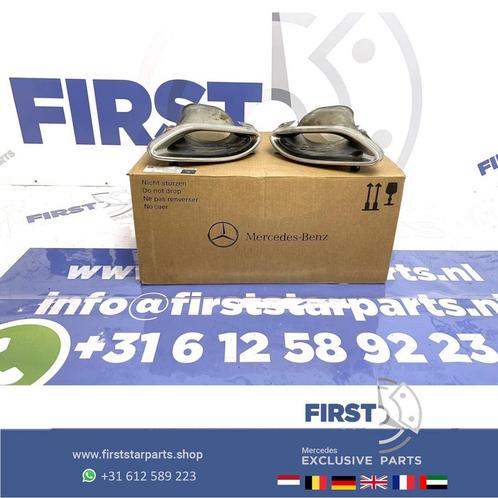 W205 C205 AMG LINE UITLAAT SIERSTUKKEN L/R Mercedes C Klasse, Auto-onderdelen, Uitlaatsystemen, Mercedes-Benz, Gebruikt, Ophalen of Verzenden