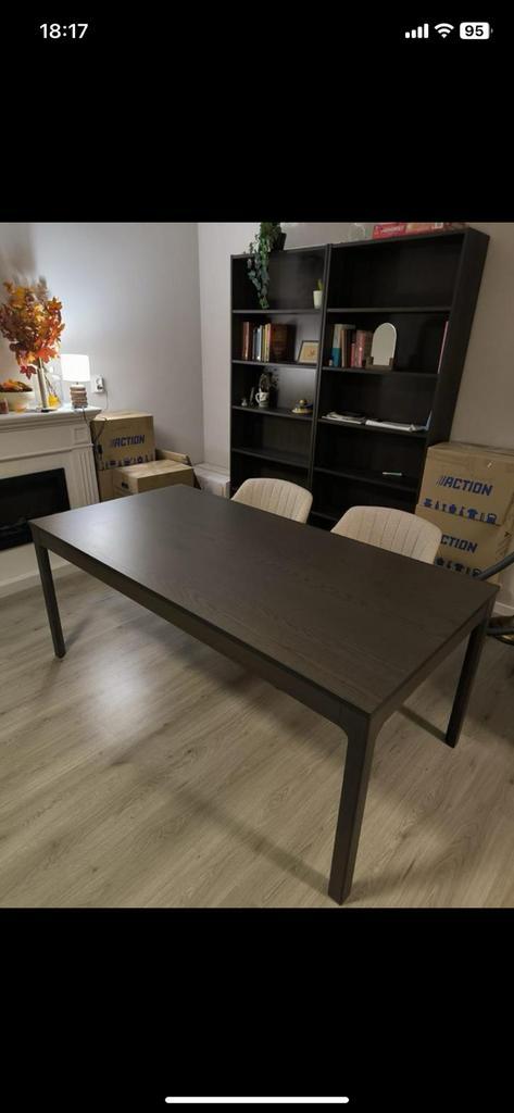 Ikea eettafel uitschuifbaar, Huis en Inrichting, Tafels | Eettafels, Gebruikt, 50 tot 100 cm, 200 cm of meer, Vijf personen of meer