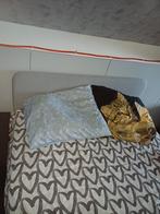 Ikea bed slattum 140x200, Huis en Inrichting, Tweepersoons, Zo goed als nieuw, Grijs, Hout