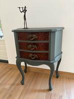 Brocante ladekastje - zgan, Huis en Inrichting, Kasten | Ladekasten, Ophalen, 50 tot 100 cm, Zo goed als nieuw, 3 of 4 laden