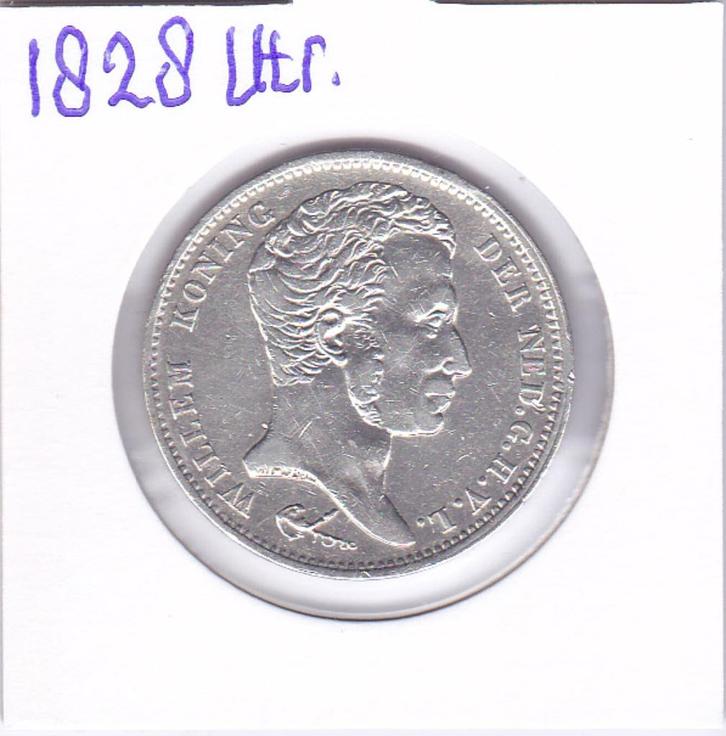 Zeldzame 1 gulden 1828 Utrecht voor 1250 euro, Postzegels en Munten, Munten | Nederland, Losse munt, 1 gulden, Koning Willem I